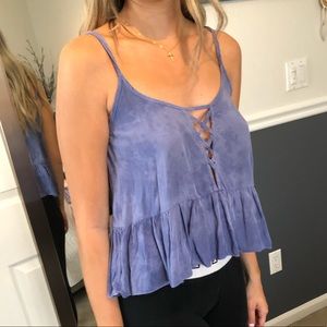 Washed/tie-dye tank top with cut out